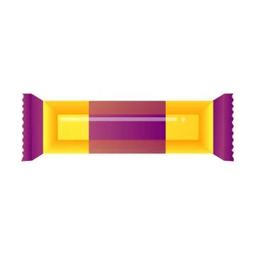 A packaged chocolate bar and candy. Colorful raster illustration in flat cartoon Illustrazione stock