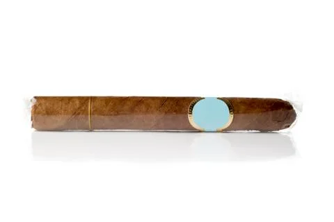 Packaged cigar on white background Stock Photos