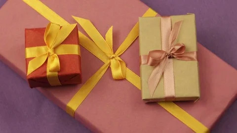 Packaged gifts for the holiday Vídeo Stock 83803712