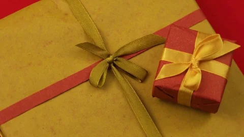 Packaged gifts for the holiday Vídeo Stock 83803762
