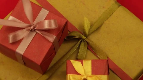 Packaged gifts for the holiday Vídeo Stock 83803764