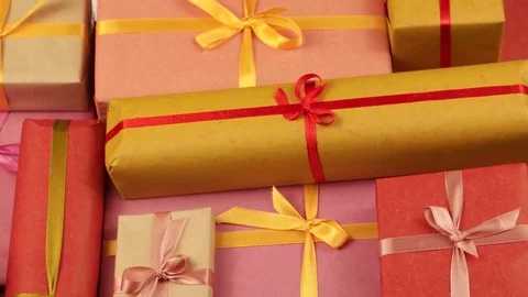 Packaged gifts for the holiday Vídeo Stock 83803835