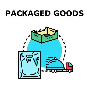 Packaged goods delivery and distribution concept Illustrazione stock