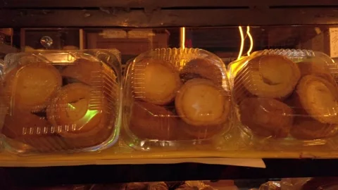 Packaged Mexican Sweet Bread Displayed Inside Bakery Showcase For Retail Sale Stock Footage 337463665