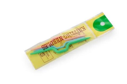 Packaged Plastic Cable Stitch Knitting Needles Stock Photos