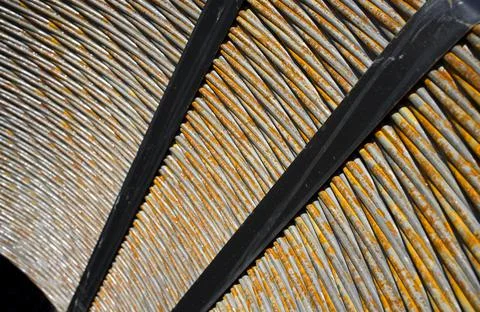 Packaged roll of braided extra strong steel cable Stock Photos