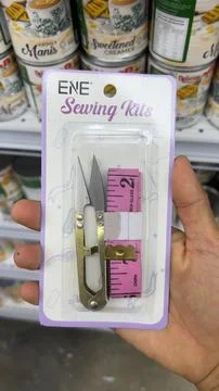 Packaged Sewing Kit with Snips and Tape Stock Photos