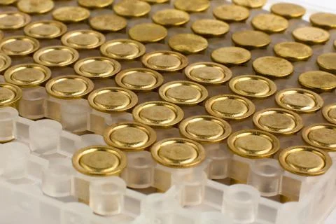 Packaged shotgun primers Stock Photos