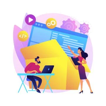 Packaged software abstract concept vector illustration. Stock Illustration