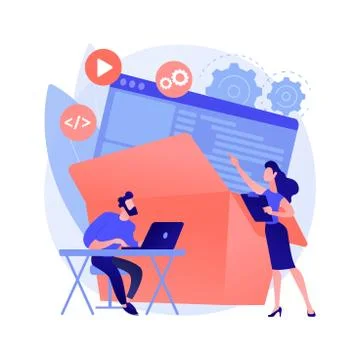 Packaged software abstract concept vector illustration. Stock Illustration