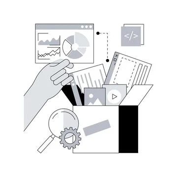 Packaged software abstract concept vector illustration. Stock Illustration