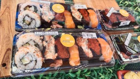 Packaged Sushi Stock Photos
