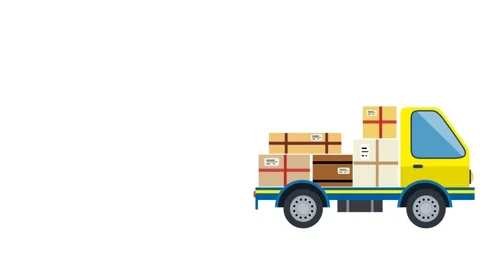 Packages and boxes loaded onto a truck to deliver. Logistic, shipping and del Stock Footage 220408482