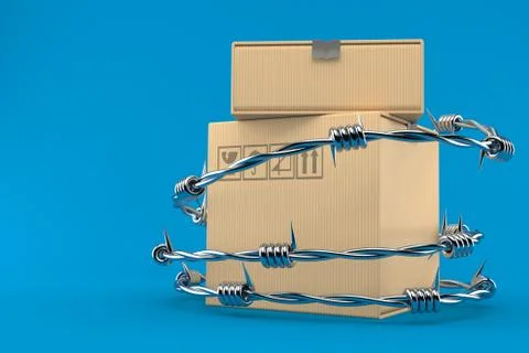 Packages with barbed wire Illustrazione stock