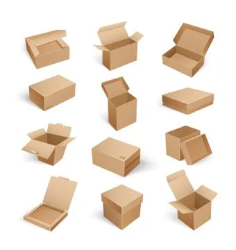 Packages Boxes Opened Top Isolated Icon Vector イラスト素材