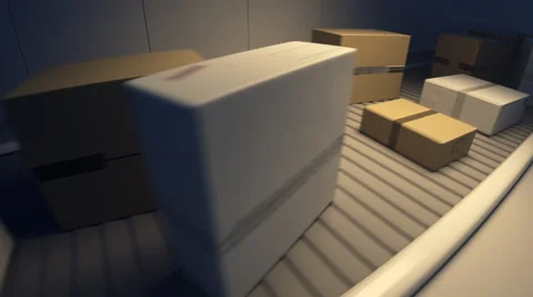 Packages On Conveyor Belt Video stock 45835276
