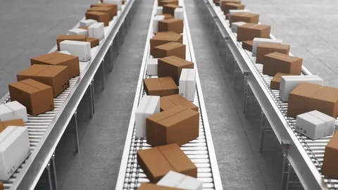 Packages delivery, packaging service and parcels transportation system concept Video stock 117990192
