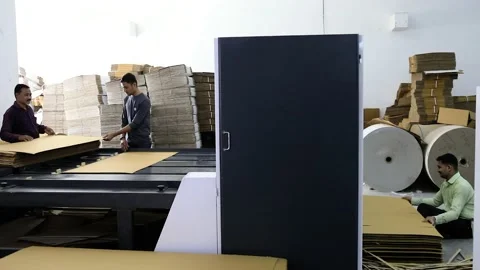 Packages delivery, packaging service and parcels transportation system Stock Footage 154226752