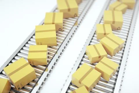 Packages delivery, packaging service and parcels transportation system concept Illustrazione stock