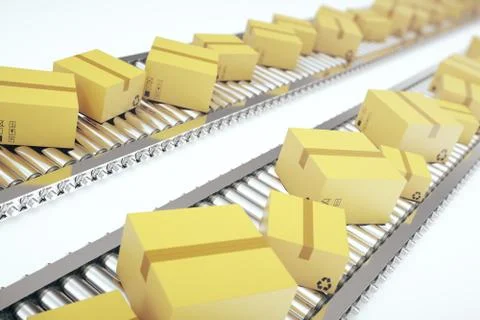 Packages delivery, packaging service and parcels transportation system concept Stock Illustration