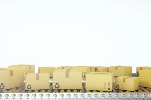 Packages delivery, packaging service and parcels transportation system concept Stock Illustration