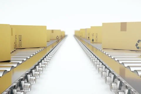 Packages delivery, packaging service and parcels transportation system concept Stock Illustration