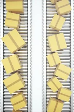 Packages delivery, packaging service and parcels transportation system concept Stockillustratie