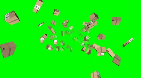 Packages delivery - seamless loop, overlay, green screen Stock Footage 63021633