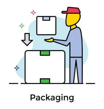 Packages icon design, flat vector Stock Illustration
