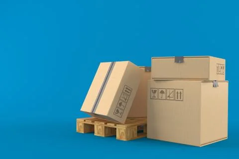 Packages on palette Stock Illustration