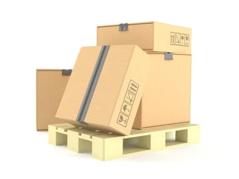 Packages on palette Stock Illustration