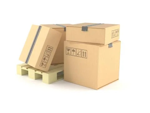 Packages on palette Stock Illustration