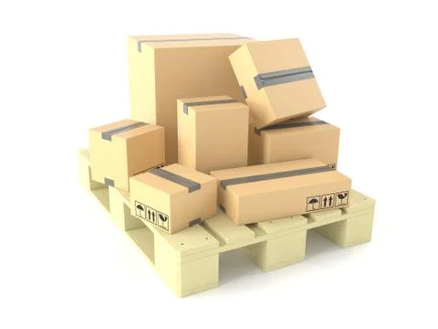 Packages on palette Stock Illustration