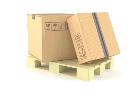 Packages on palette Stock Illustration