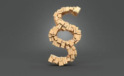 Packages in paragraph shape Ilustração Stock