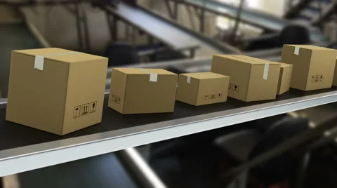 Packages on production line ready for delivery Stock Footage 49952933