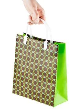 Packages with purchases in hand Stock Photos