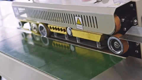 Packages sealing machine. Vídeos de archivo 142280231