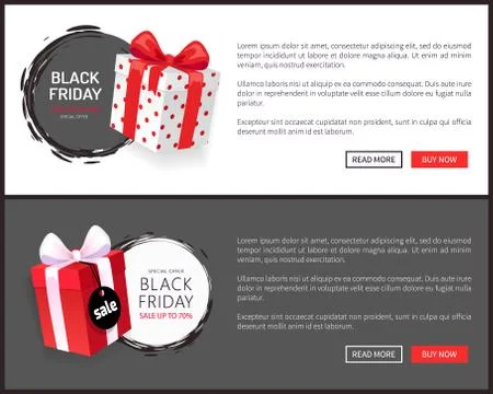 Packages, Special Adverts on Black Friday, Gifts Stock Illustration