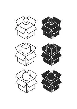 Packaging and Delivery Logistics Icon Set Stock Illustration
