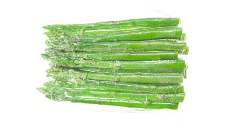 Packaging and Freezing Asparagus 4K Stock Footage 328645566