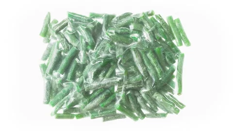 Packaging and Freezing Bean Pods 4K Stock Footage 328587914