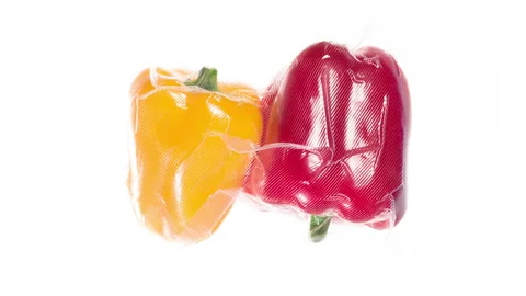 Packaging and Freezing Bell Peppers 4K Stock Footage 297619977