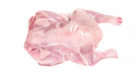 Packaging and Freezing of Chicken Carcass 4K Stock Footage 328641731