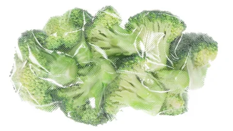 Packaging and Freezing Fresh Broccoli 4K Stock Footage 297620041
