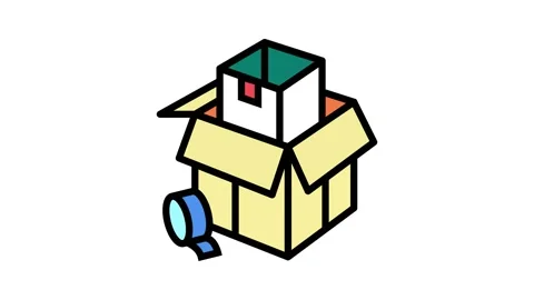 Packaging and wrapping parcel color icon animation Video stock 224032474