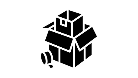 Packaging and wrapping parcel glyph icon animation Video stock 222836752