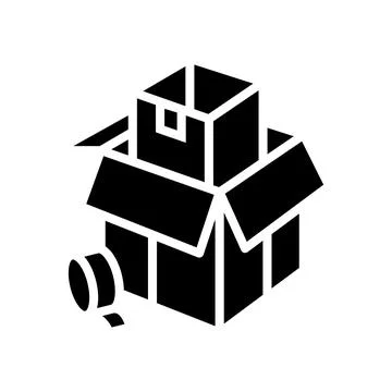 Packaging and wrapping parcel glyph icon vector illustration Stock Illustration