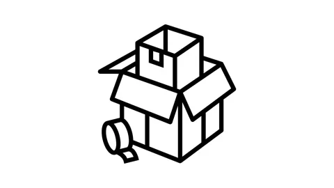 Packaging and wrapping parcel line icon animation Video stock 224358948