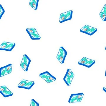 Packaging artichoke isometric icon seamless pattern Stock Illustration